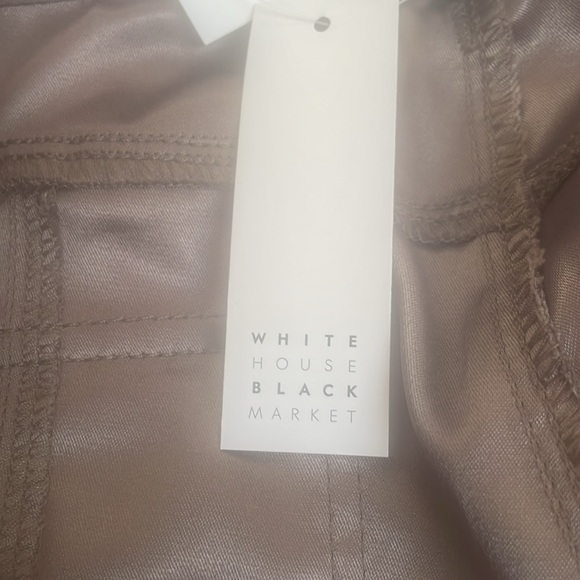 White House Black Market Taupe Straight Crop Pants - Picture 3 of 3